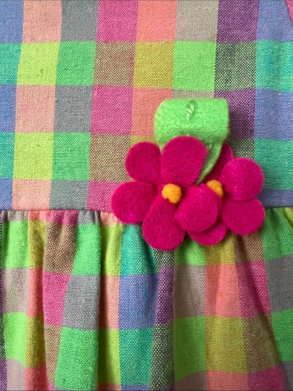Vintage Chicken Noodle 2 piece set in Bright Colorful Plaid 12M